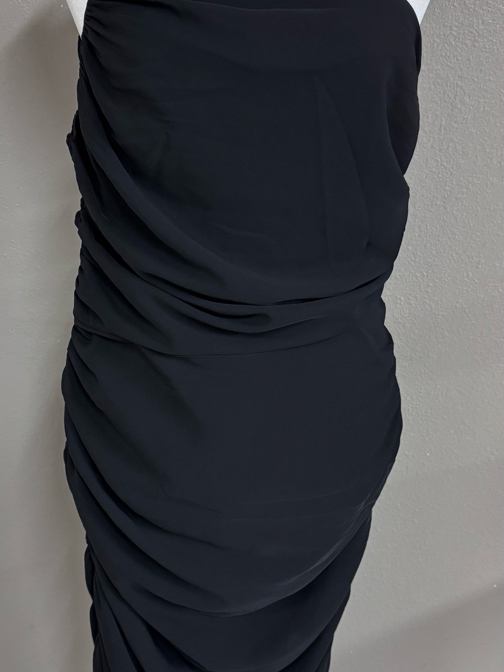 H&M Black Strapless Ruched Dress
